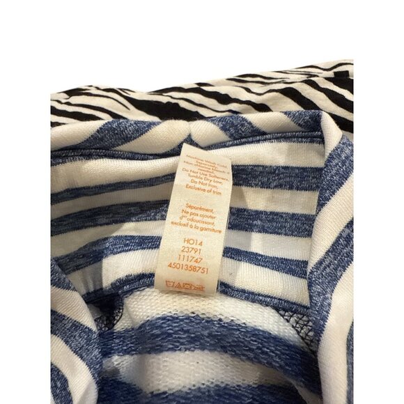 Lucy Womens Striped Half-Zip Pullover XS Blue/White Polyester Blend Pre-Owned - Picture 6 of 6